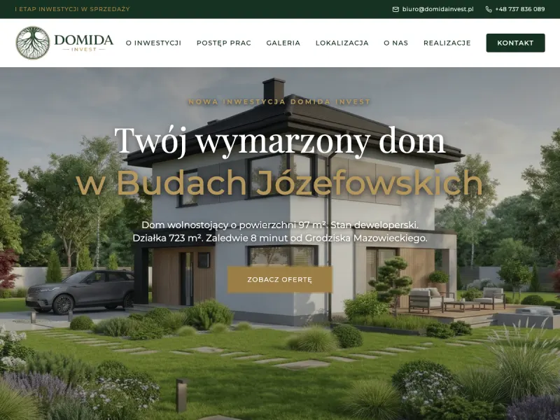 Strona inwestycji mieszkaniowej Domida Invest